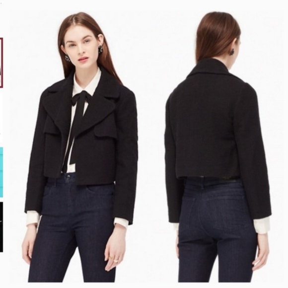kate spade black cropped blazer jacket nwot size 4 - Picture 3 of 4